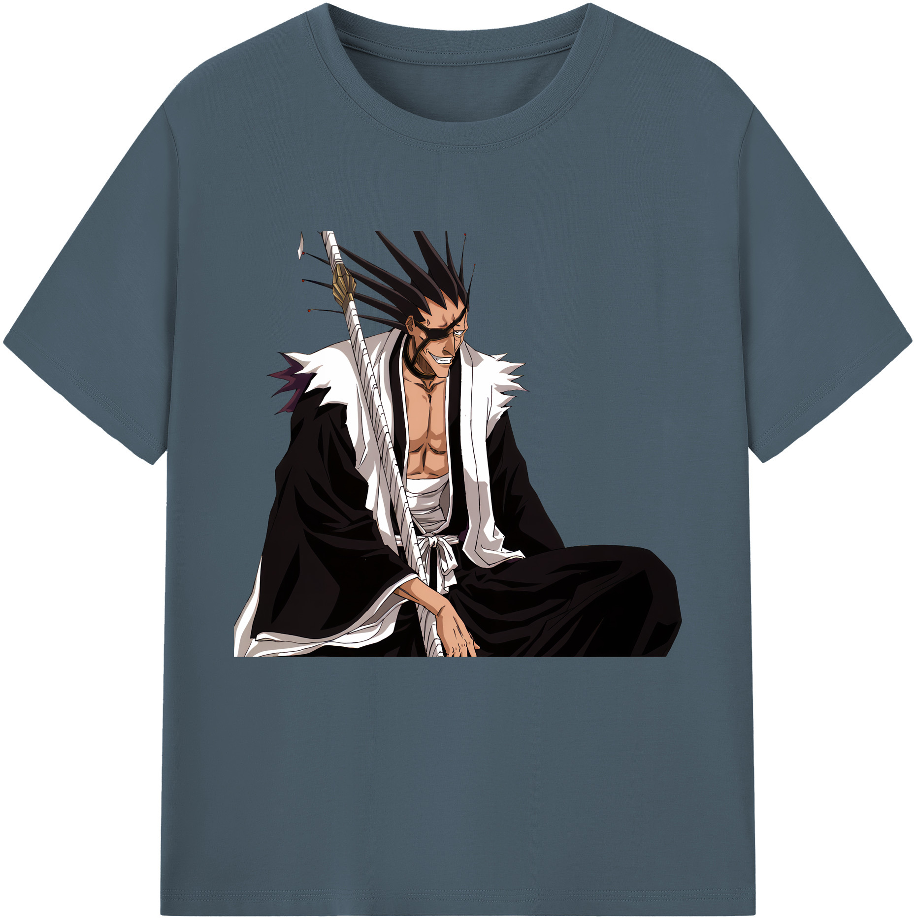 （画像用） ブリーチ ざらき けんぱち BLEACH Zaraki Kenpachi 綿100％半袖Tシャツ（フロントプリント）